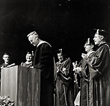 Chancellor Daniel Aldrich on his inauguration day, May 20, 1966.