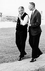 William Pereira and Daniel Aldrich at Urbanus Square, 1963.