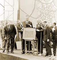 Governor Brown, President Johnson, and other dignitaries at site dedication, June 20, 1964.