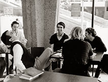 Students find time to socialize in Gateway Commons, 1966.